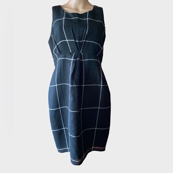 Promod Women’s Size M Black White Checkered Sleeveless Wool Blend Career Dress M - Picture 1 of 13